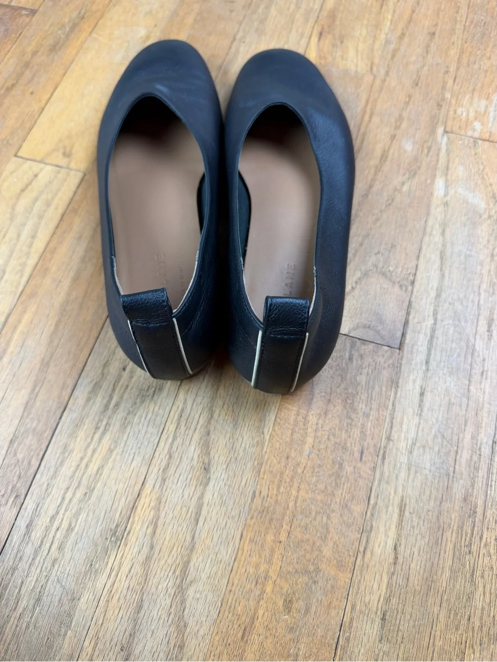Everlane Black Leather Slip-On Ballet Flats